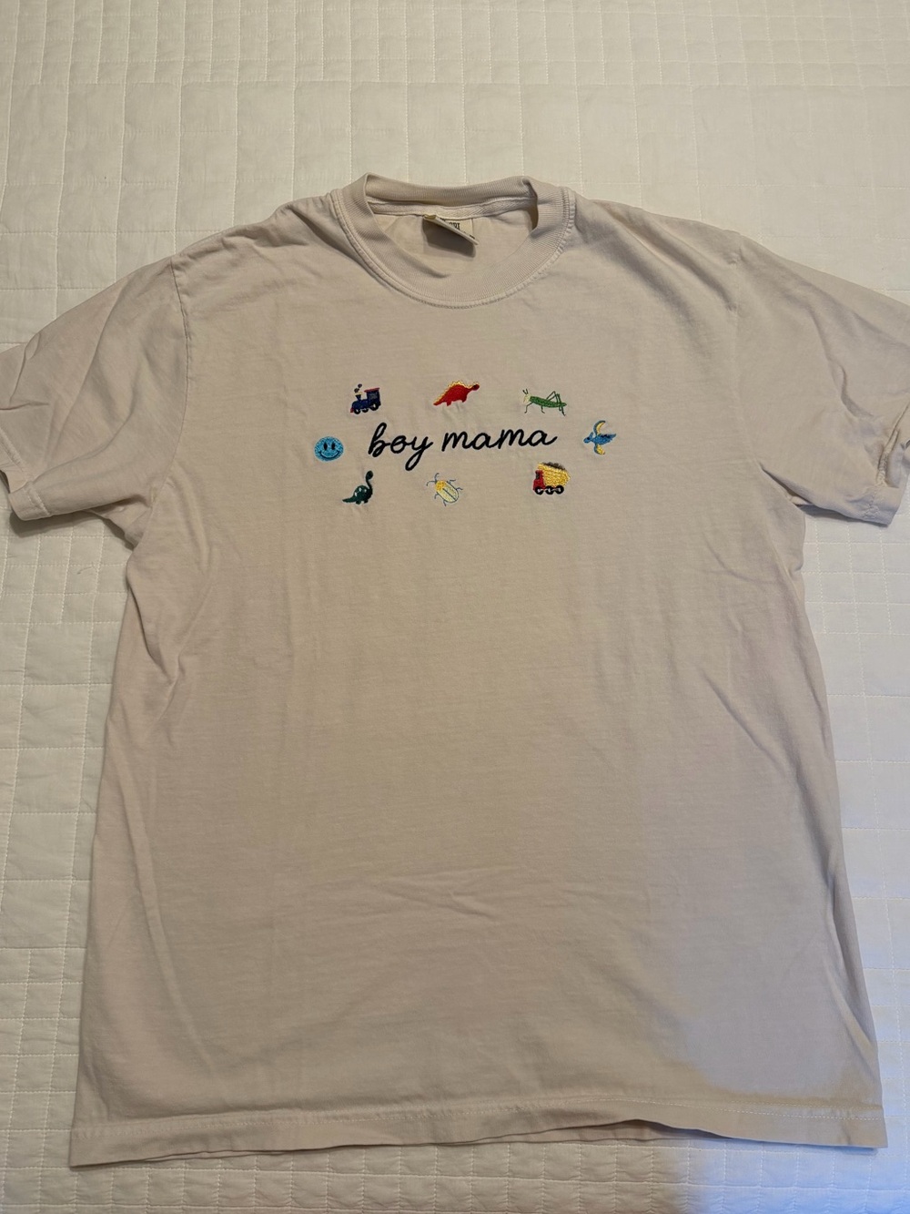 Comfort Colors 'boy mama' Embroidered Tee